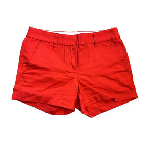 J. Crew Bright Red 3.5" Inseam 100% Cotton Chino Shorts Women's Size 00
